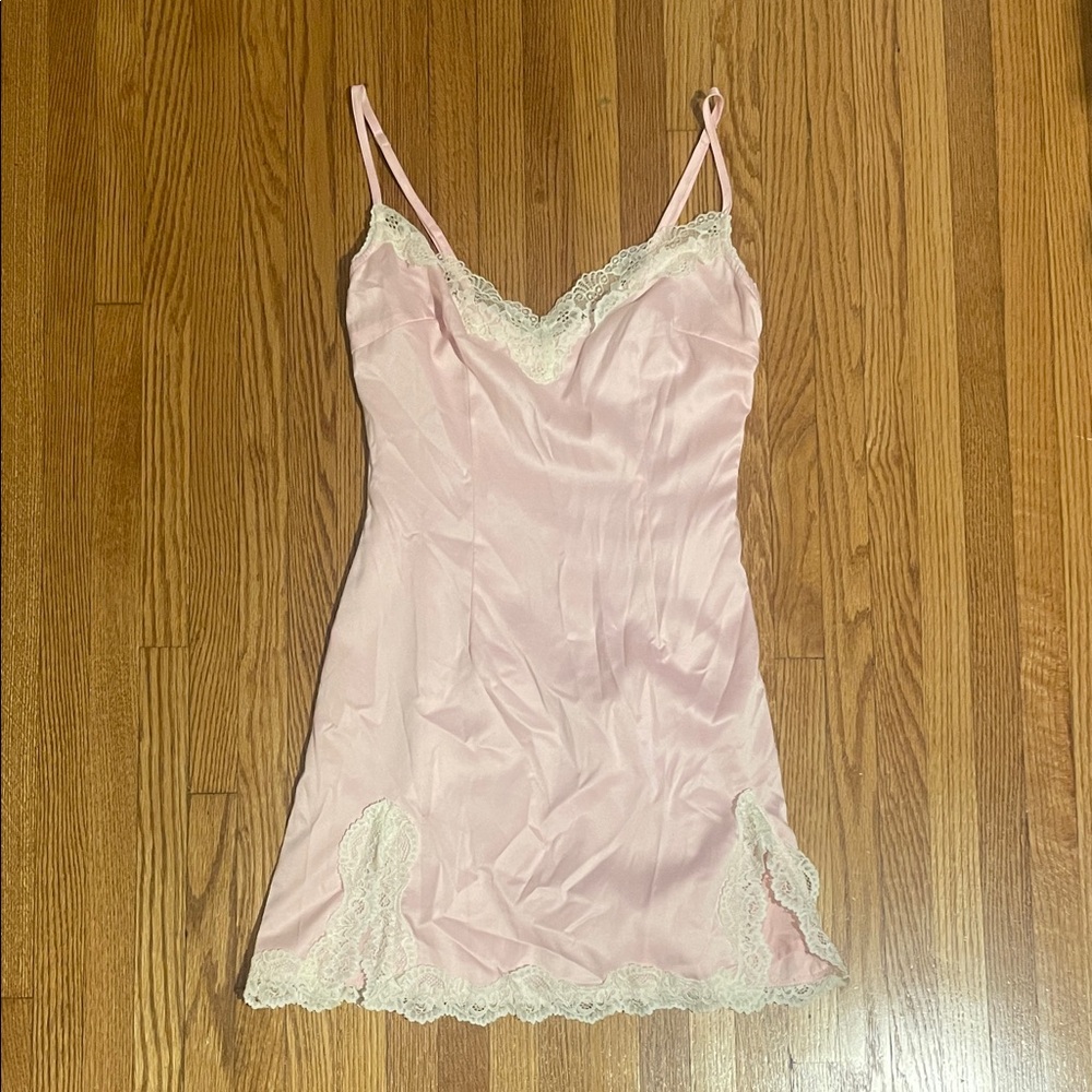 Lovers + Friends Cassandra Pink Lace Slip Dress